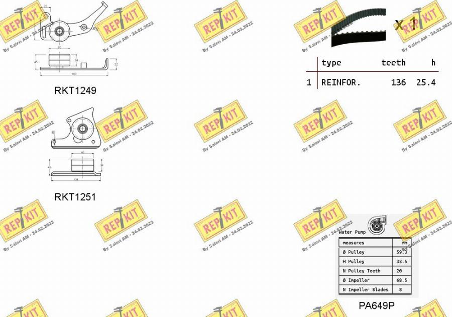 REPKIT RKTK0828PA - Водяний насос + комплект зубчатого ременя autozip.com.ua