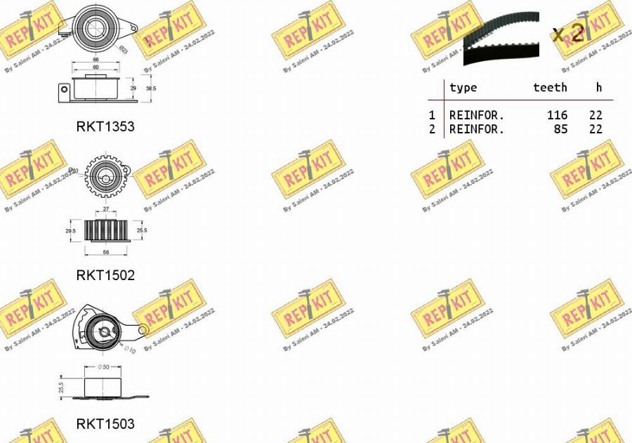 REPKIT RKTK0822 - Комплект ременя ГРМ autozip.com.ua