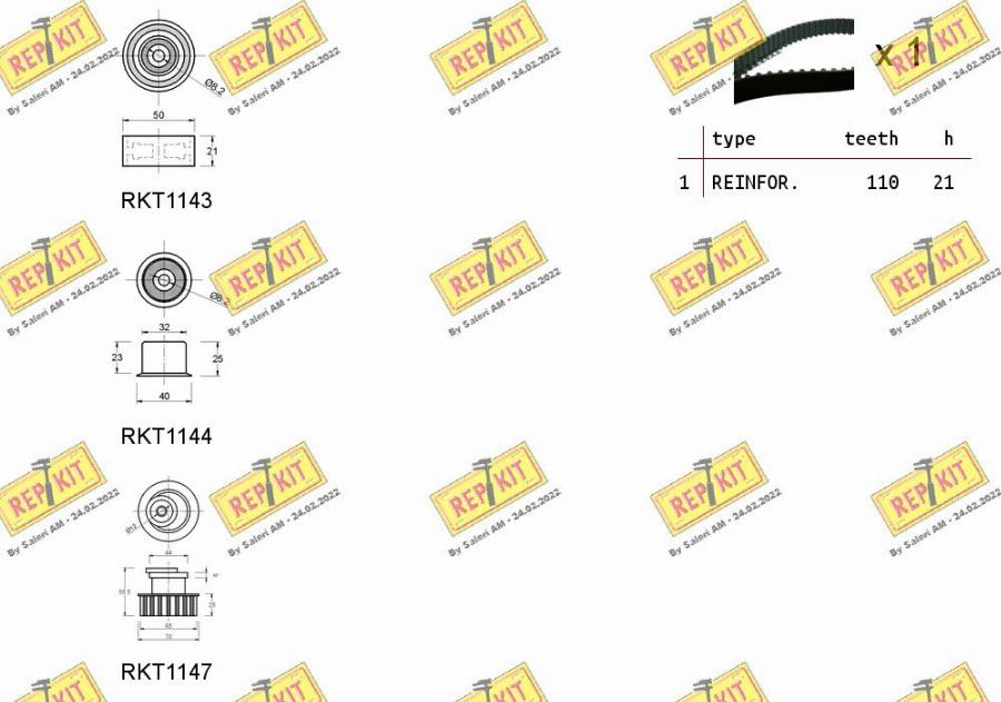 REPKIT RKTK1002 - Комплект ременя ГРМ autozip.com.ua