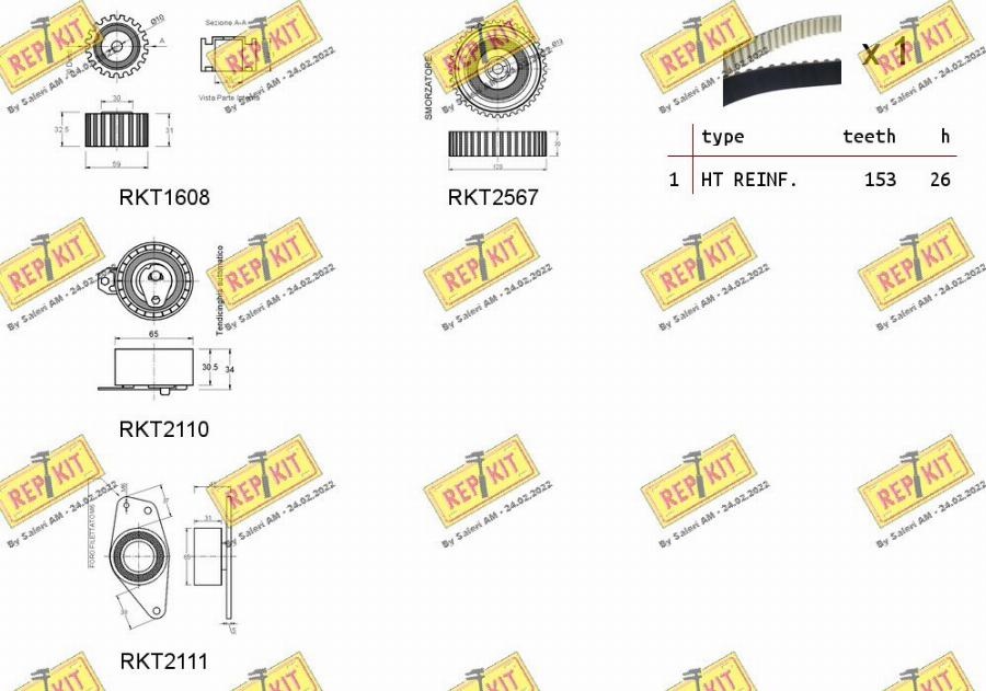 REPKIT RKTK1036 - Комплект ременя ГРМ autozip.com.ua