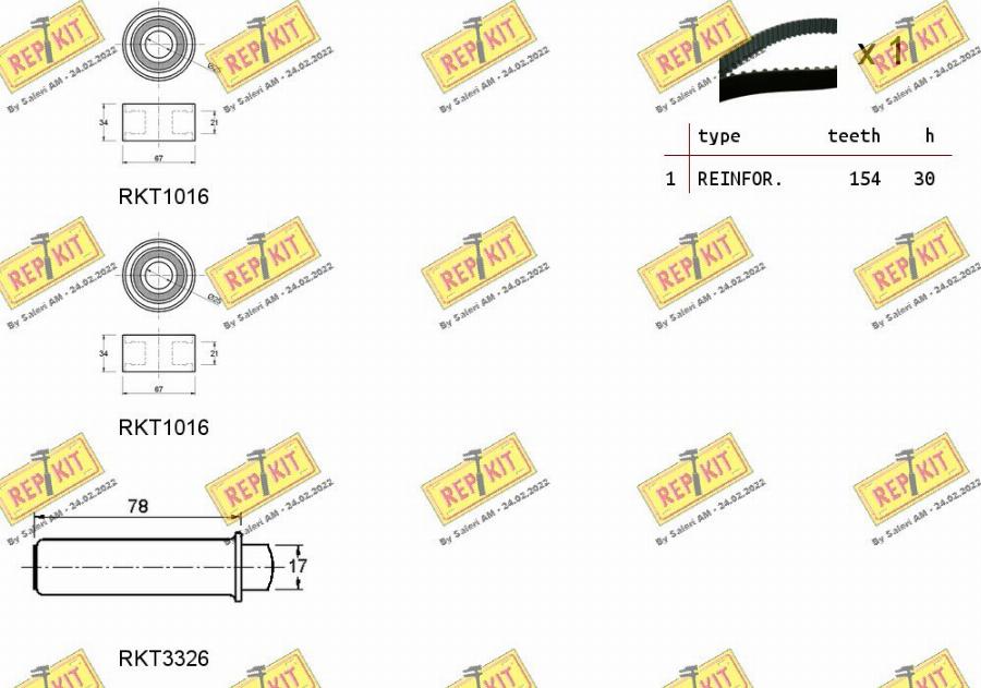 REPKIT RKTK1184 - Комплект ременя ГРМ autozip.com.ua