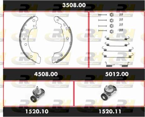 Roadhouse 3508.00 - Комплект гальм, барабанний механізм autozip.com.ua