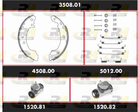 Roadhouse 3508.01 - Комплект гальм, барабанний механізм autozip.com.ua