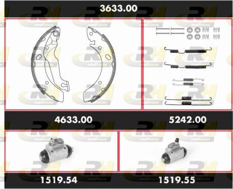 Roadhouse 3633.00 - Комплект гальм, барабанний механізм autozip.com.ua