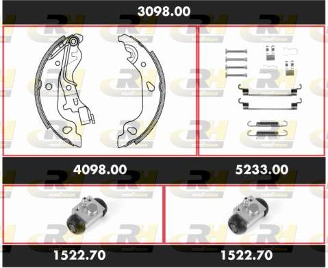 Roadhouse 3098.00 - Комплект гальм, барабанний механізм autozip.com.ua