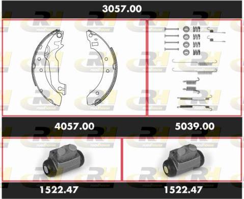 Roadhouse 3057.00 - Комплект гальм, барабанний механізм autozip.com.ua