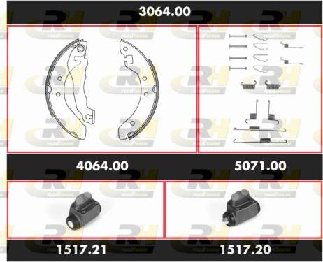 Roadhouse 3064.00 - Комплект гальм, барабанний механізм autozip.com.ua