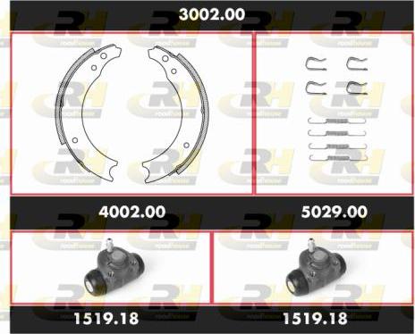 Roadhouse 3002.00 - Комплект гальм, барабанний механізм autozip.com.ua