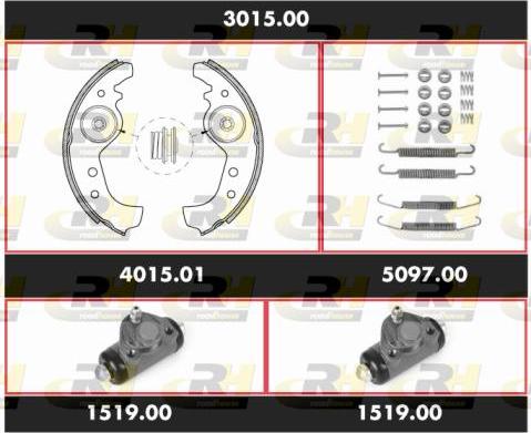 Roadhouse 3015.00 - Комплект гальм, барабанний механізм autozip.com.ua