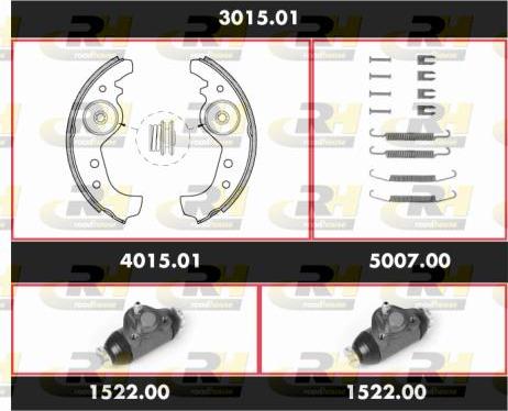 Roadhouse 3015.01 - Комплект гальм, барабанний механізм autozip.com.ua