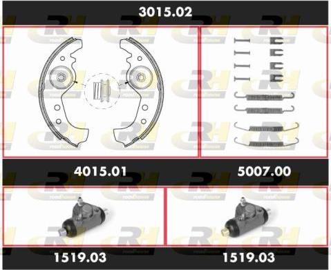 Roadhouse 3015.02 - Комплект гальм, барабанний механізм autozip.com.ua