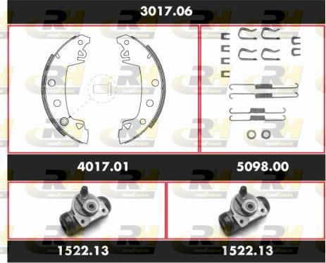 Roadhouse 3017.06 - Комплект гальм, барабанний механізм autozip.com.ua