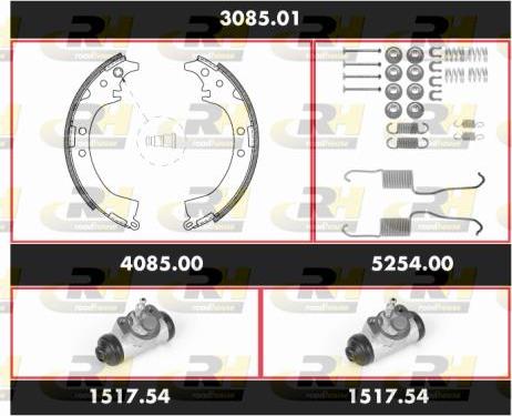 Roadhouse 3085.01 - Комплект гальм, барабанний механізм autozip.com.ua