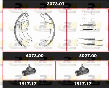 Roadhouse 3073.01 - Комплект гальм, барабанний механізм autozip.com.ua