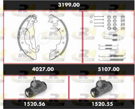 Roadhouse 3199.00 - Комплект гальм, барабанний механізм autozip.com.ua