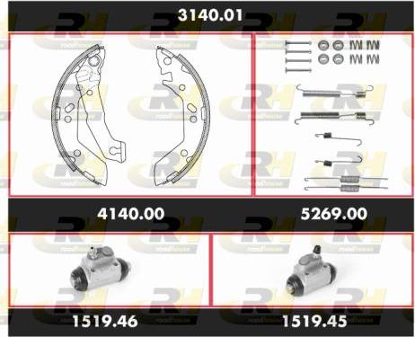 Roadhouse 3140.01 - Комплект гальм, барабанний механізм autozip.com.ua