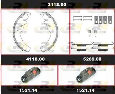 Roadhouse 3118.00 - Комплект гальм, барабанний механізм autozip.com.ua