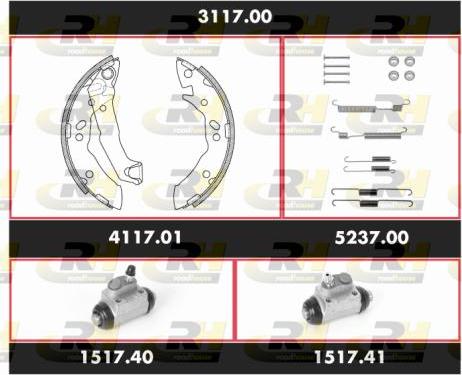 Roadhouse 3117.00 - Комплект гальм, барабанний механізм autozip.com.ua