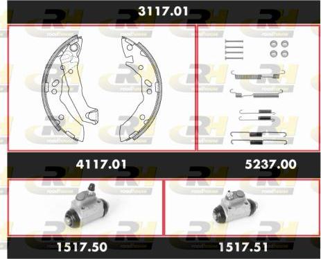 Roadhouse 3117.01 - Комплект гальм, барабанний механізм autozip.com.ua