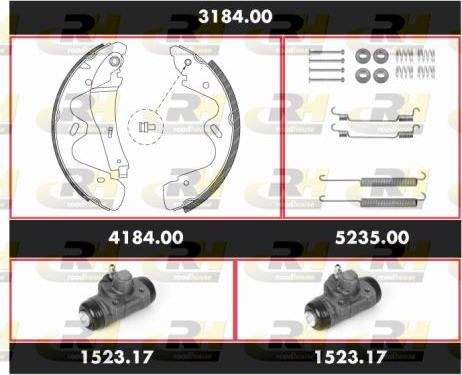 Roadhouse 3184.00 - Комплект гальм, барабанний механізм autozip.com.ua