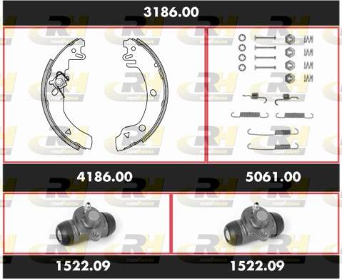 Roadhouse 3186.00 - Комплект гальм, барабанний механізм autozip.com.ua