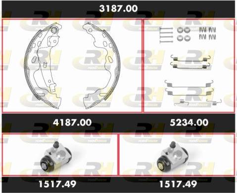 Roadhouse 3187.00 - Комплект гальм, барабанний механізм autozip.com.ua