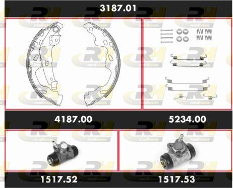 Roadhouse 3187.01 - Комплект гальм, барабанний механізм autozip.com.ua