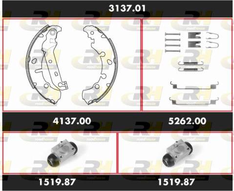 Roadhouse 3137.01 - Комплект гальм, барабанний механізм autozip.com.ua