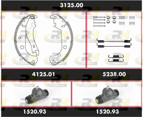 Roadhouse 3125.00 - Комплект гальм, барабанний механізм autozip.com.ua