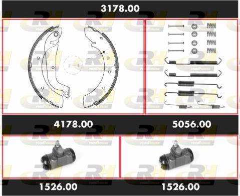 Roadhouse 3178.00 - Комплект гальм, барабанний механізм autozip.com.ua