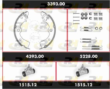 Roadhouse 3393.00 - Комплект гальм, барабанний механізм autozip.com.ua