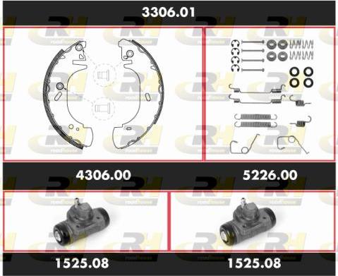 Roadhouse 3306.01 - Комплект гальм, барабанний механізм autozip.com.ua