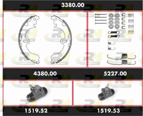 Roadhouse 3380.00 - Комплект гальм, барабанний механізм autozip.com.ua