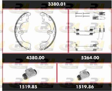 Roadhouse 3380.01 - Комплект гальм, барабанний механізм autozip.com.ua