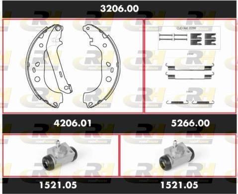 Roadhouse 3206.00 - Комплект гальм, барабанний механізм autozip.com.ua