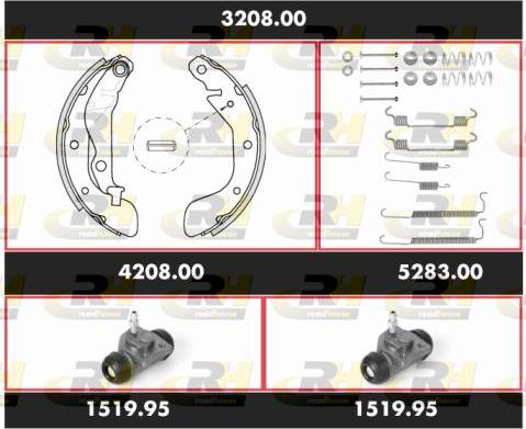 Roadhouse 3208.00 - Комплект гальм, барабанний механізм autozip.com.ua