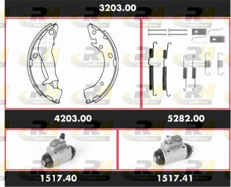 Roadhouse 3203.00 - Комплект гальм, барабанний механізм autozip.com.ua