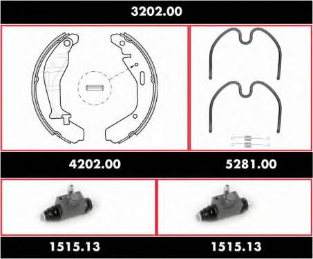 Roadhouse 3202.00 - Комплект гальм, барабанний механізм autozip.com.ua