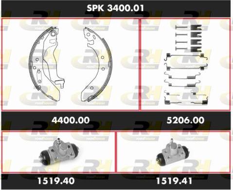 Roadhouse SPK 3400.01 - Комплект гальм, барабанний механізм autozip.com.ua