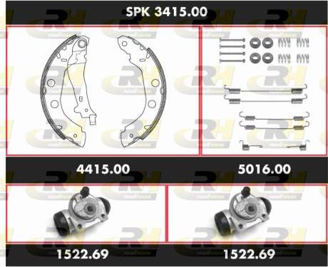 Roadhouse SPK 3415.00 - Комплект гальм, барабанний механізм autozip.com.ua