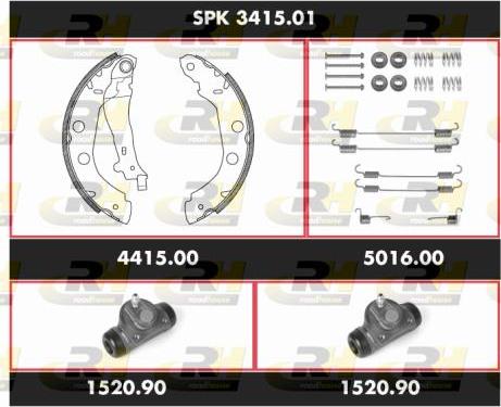 Roadhouse SPK 3415.01 - Комплект гальм, барабанний механізм autozip.com.ua