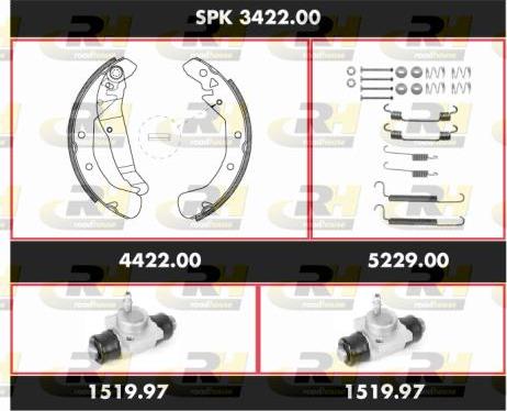 Roadhouse SPK 3422.00 - Комплект гальм, барабанний механізм autozip.com.ua