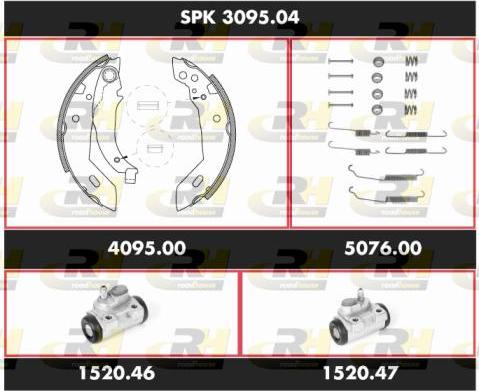 Roadhouse SPK 3095.04 - Комплект гальм, барабанний механізм autozip.com.ua