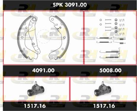 Roadhouse SPK 3091.00 - Комплект гальм, барабанний механізм autozip.com.ua