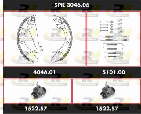 Roadhouse SPK 3046.06 - Комплект гальм, барабанний механізм autozip.com.ua