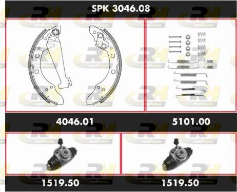 Roadhouse SPK 3046.08 - Комплект гальм, барабанний механізм autozip.com.ua