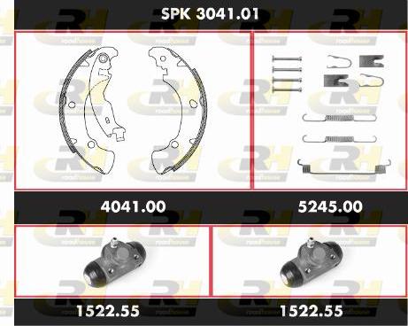 Roadhouse SPK 3041.01 - Комплект гальм, барабанний механізм autozip.com.ua