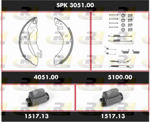 Roadhouse SPK 3051.00 - Комплект гальм, барабанний механізм autozip.com.ua