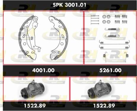 Roadhouse SPK 3001.01 - Комплект гальм, барабанний механізм autozip.com.ua