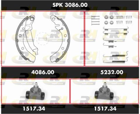 Roadhouse SPK 3086.00 - Комплект гальм, барабанний механізм autozip.com.ua